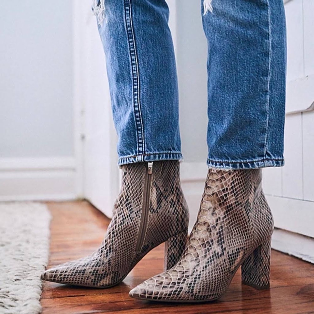 MARC FISHER SNAKEKSKIN BOOTS